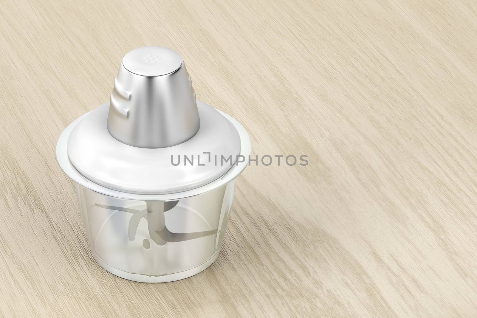 Food processor on wood background by magraphics