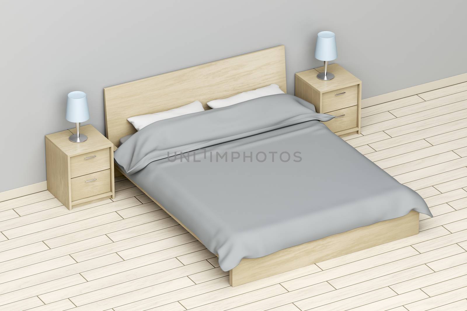 Bedroom with wooden furniture by magraphics