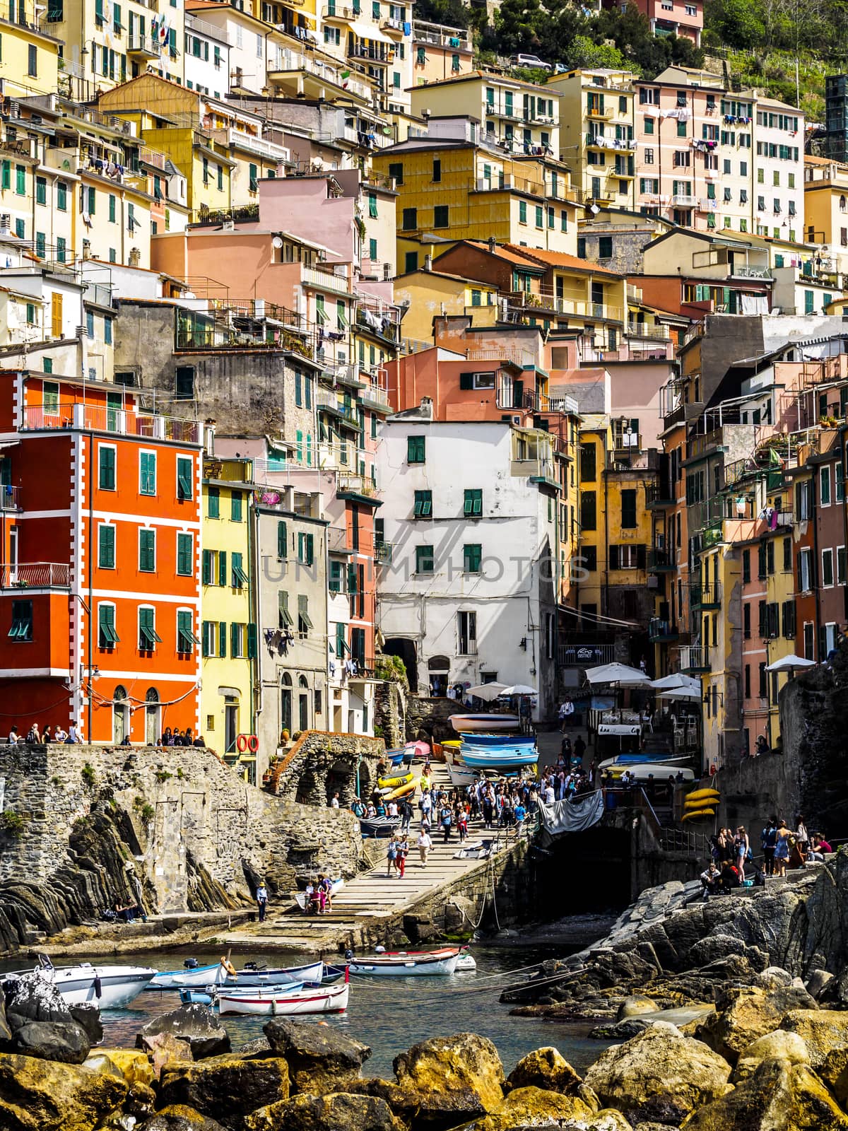 beautiful panorama of National park of Cinque Terre in Liguria, Italy.