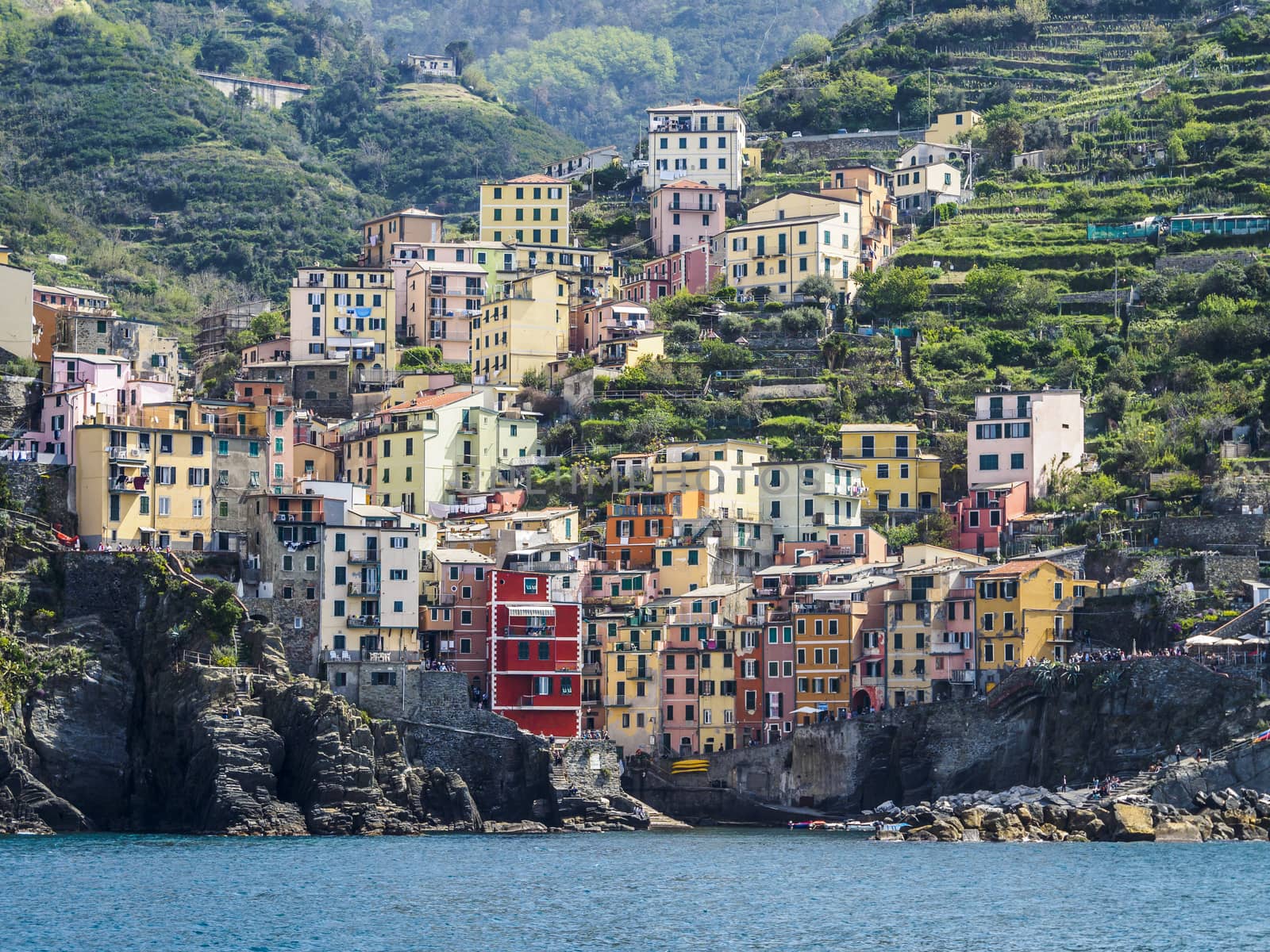 beautiful panorama of National park of Cinque Terre in Liguria, Italy.