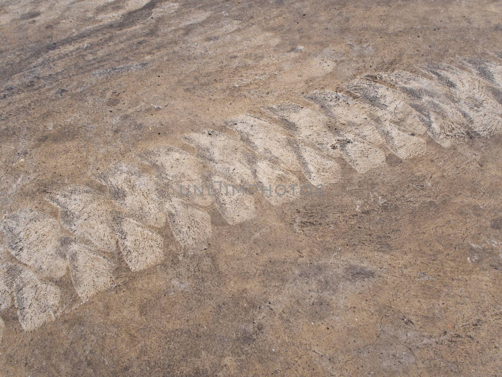 Folk lift Tire track on contrete floor