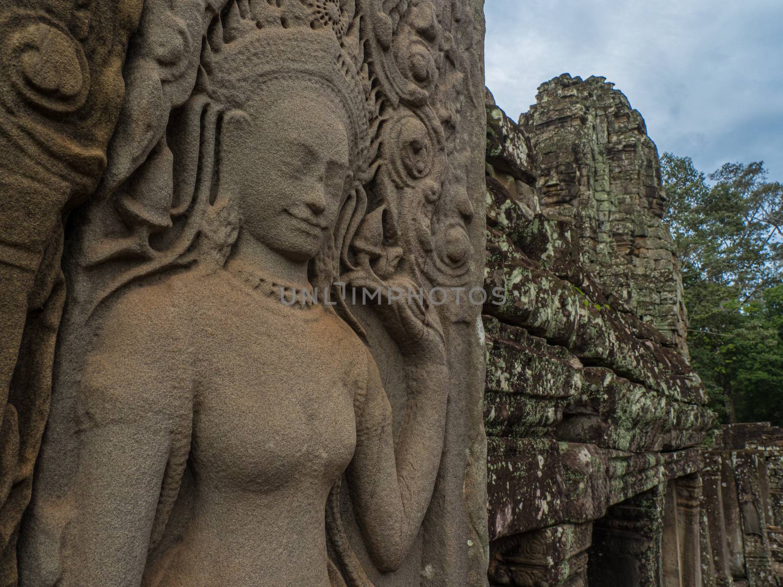 detail of Cambodia's Angkor wat temples