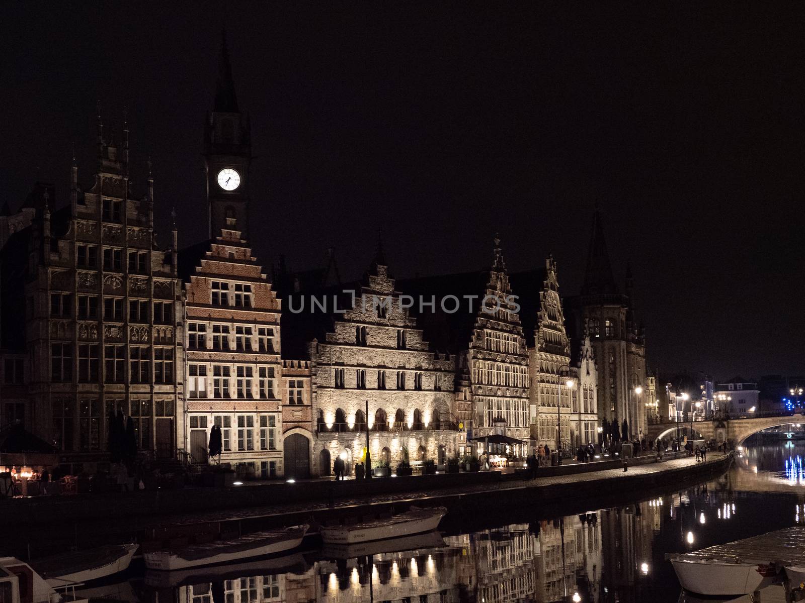 guild houses of Ghent by the canal by jmagfoto