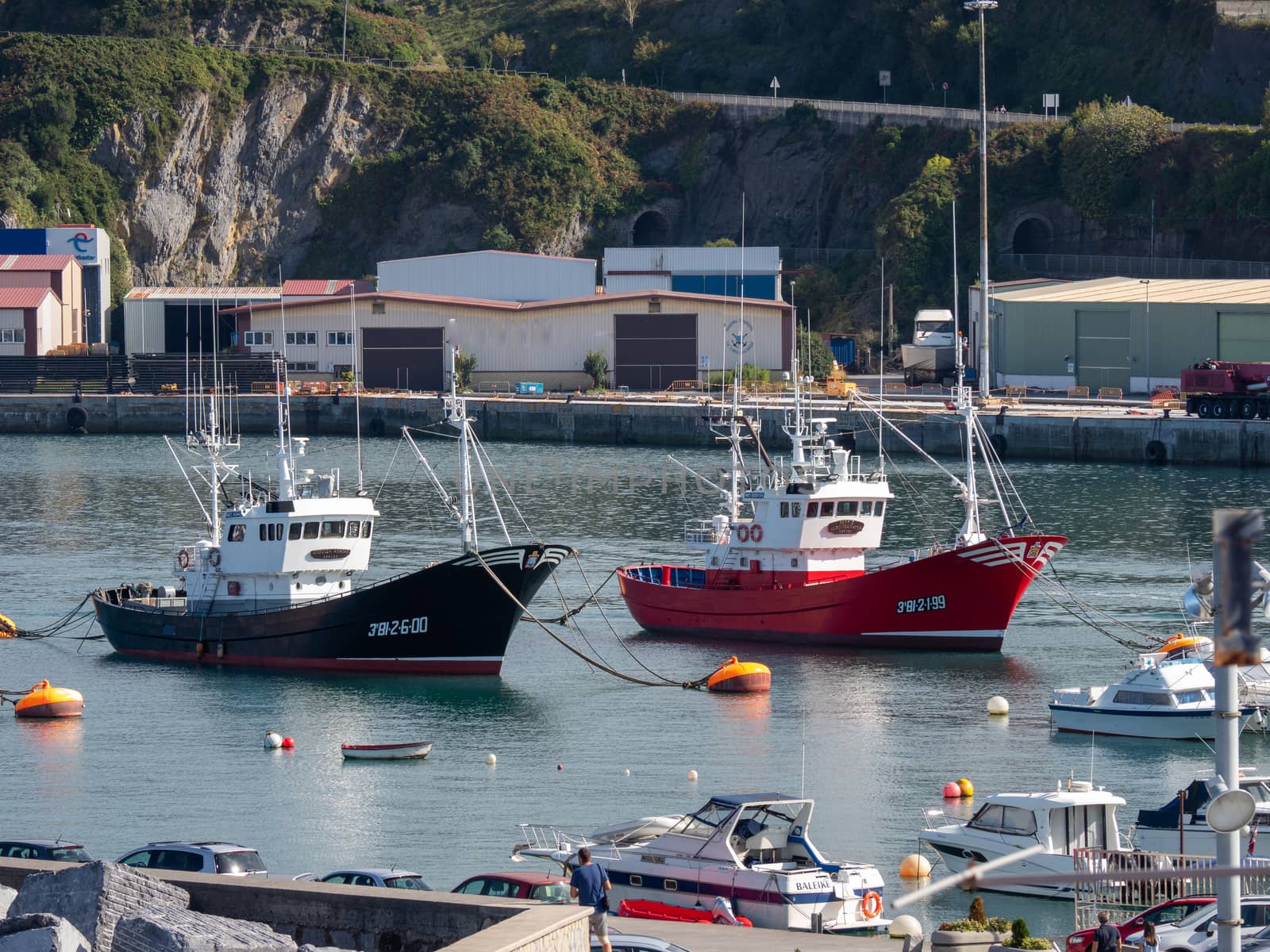 two fishing boats in the port
