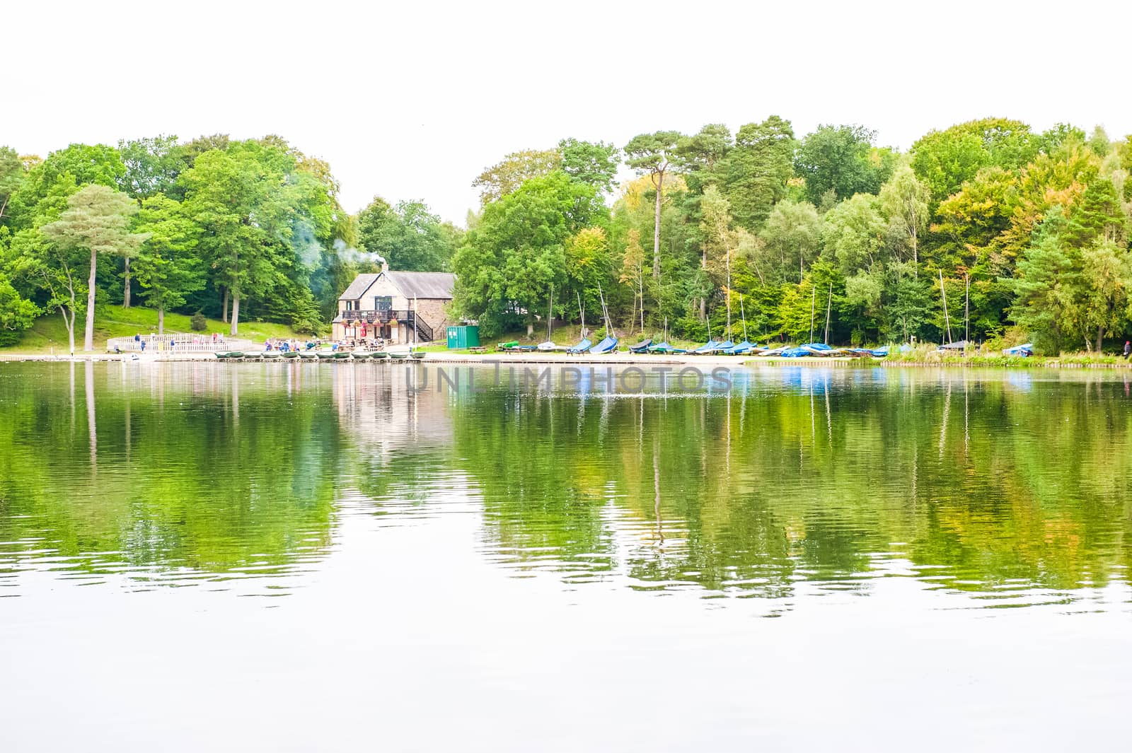 Talkin Tarn. The view across Talkin Tarn, Cumbria England. The tarn is a glacial lake and country park close to the town of Brampton.