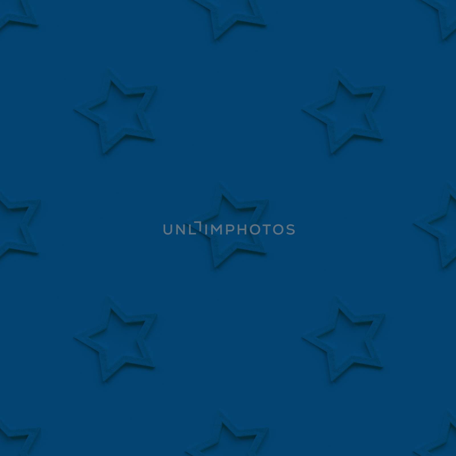 Seamless photo pattern with decorative stars. Christmas decorations on classic blue background.