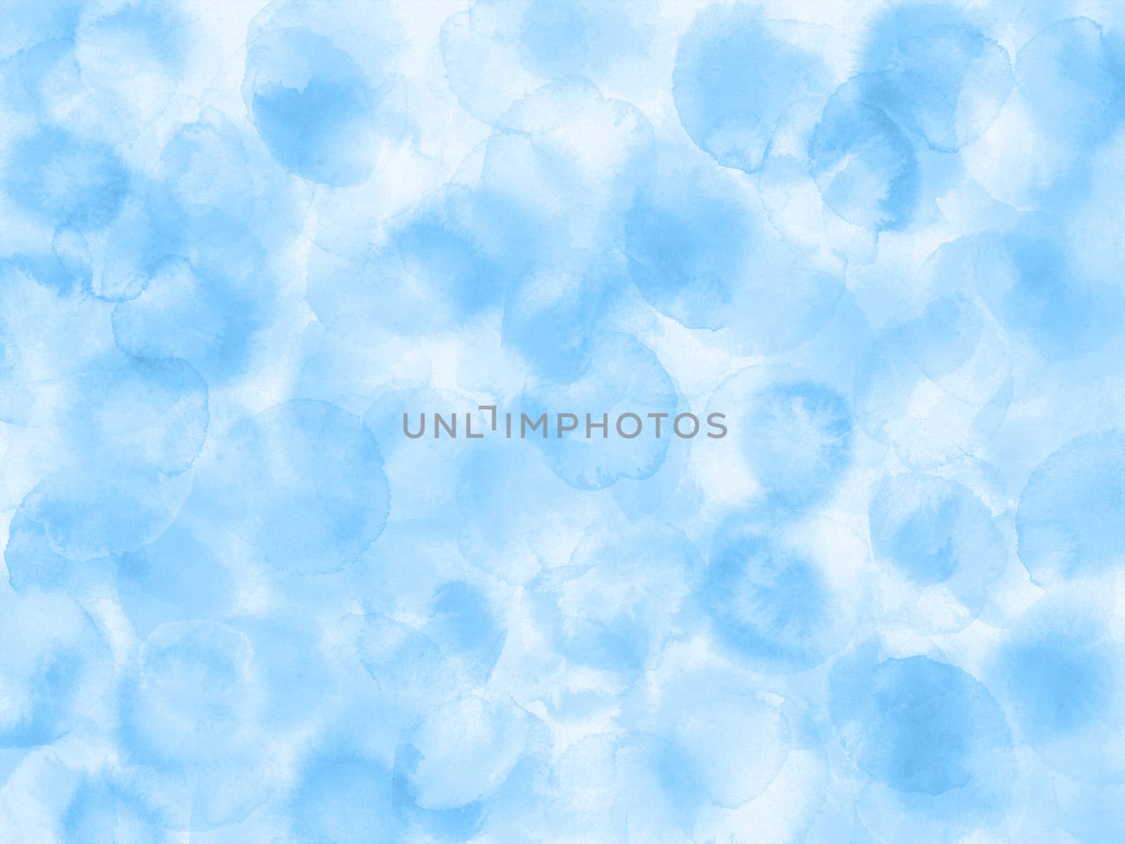 Abstract background with wet blue splashes.Watercolor style with gentle blots and stains.