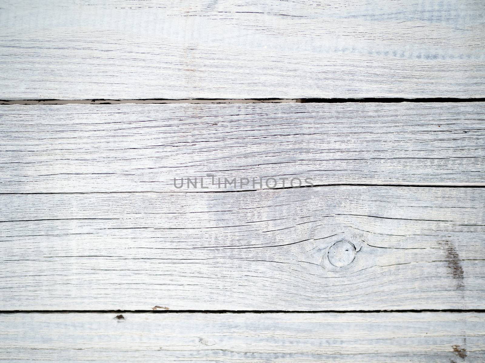 Wooden background of old fence with rusty nails. Shabby texture of white colored wooden boards.