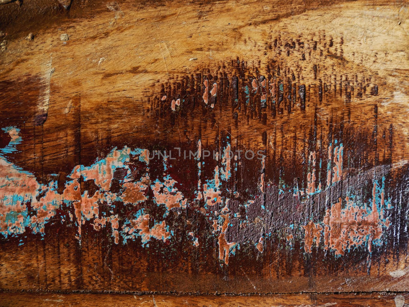 Wooden background of old table. Shabby texture of wooden boards.