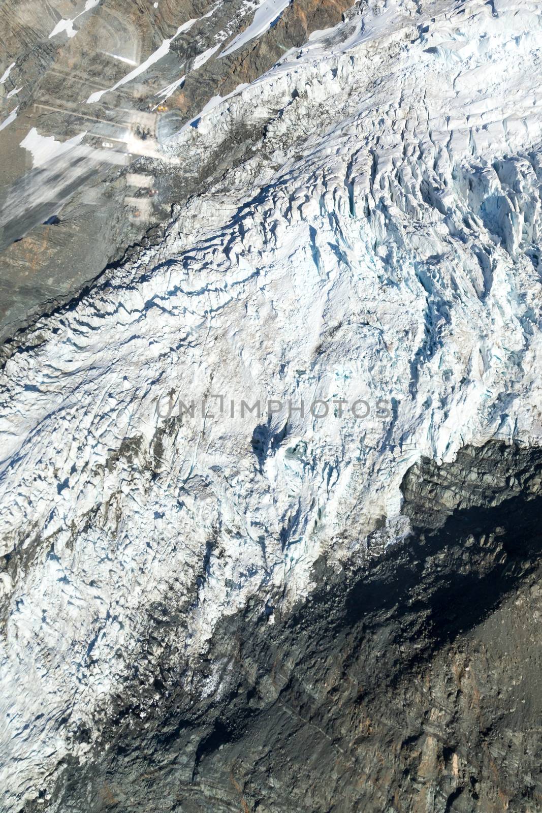 Mount Cook, New Zealand. plane ride to an area completely covered by ice and snow. Oceania.