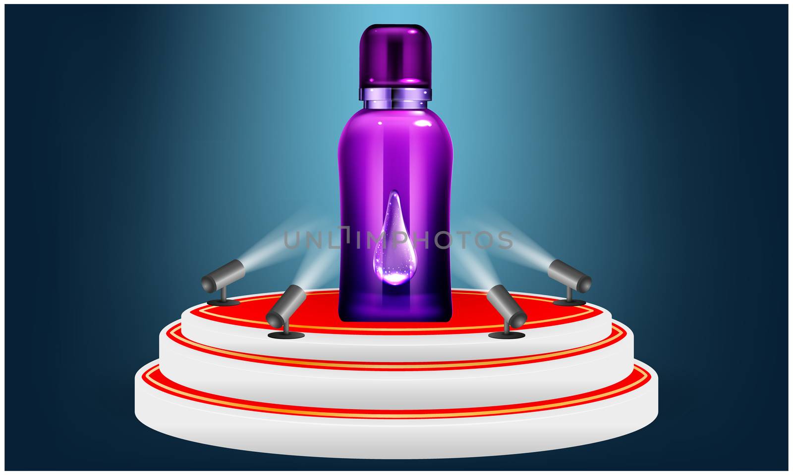 mock up illustration of sanitizer bottle on abstract background