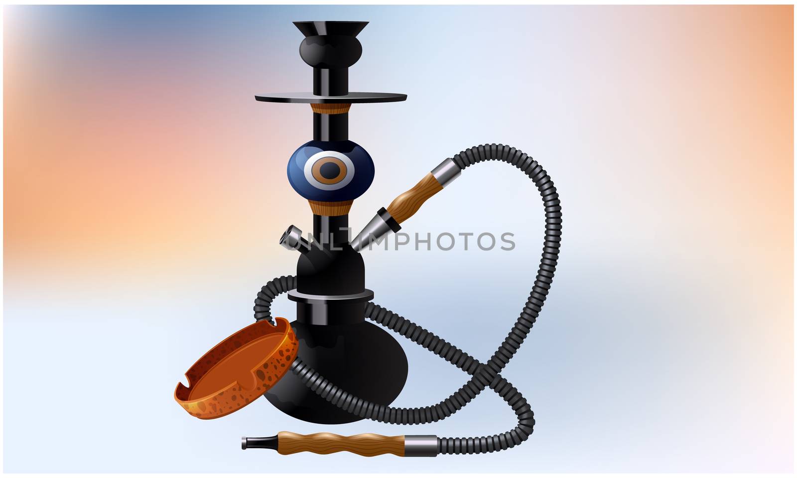 mock up illustration of smoking hookah on abstract background by aanavcreationsplus