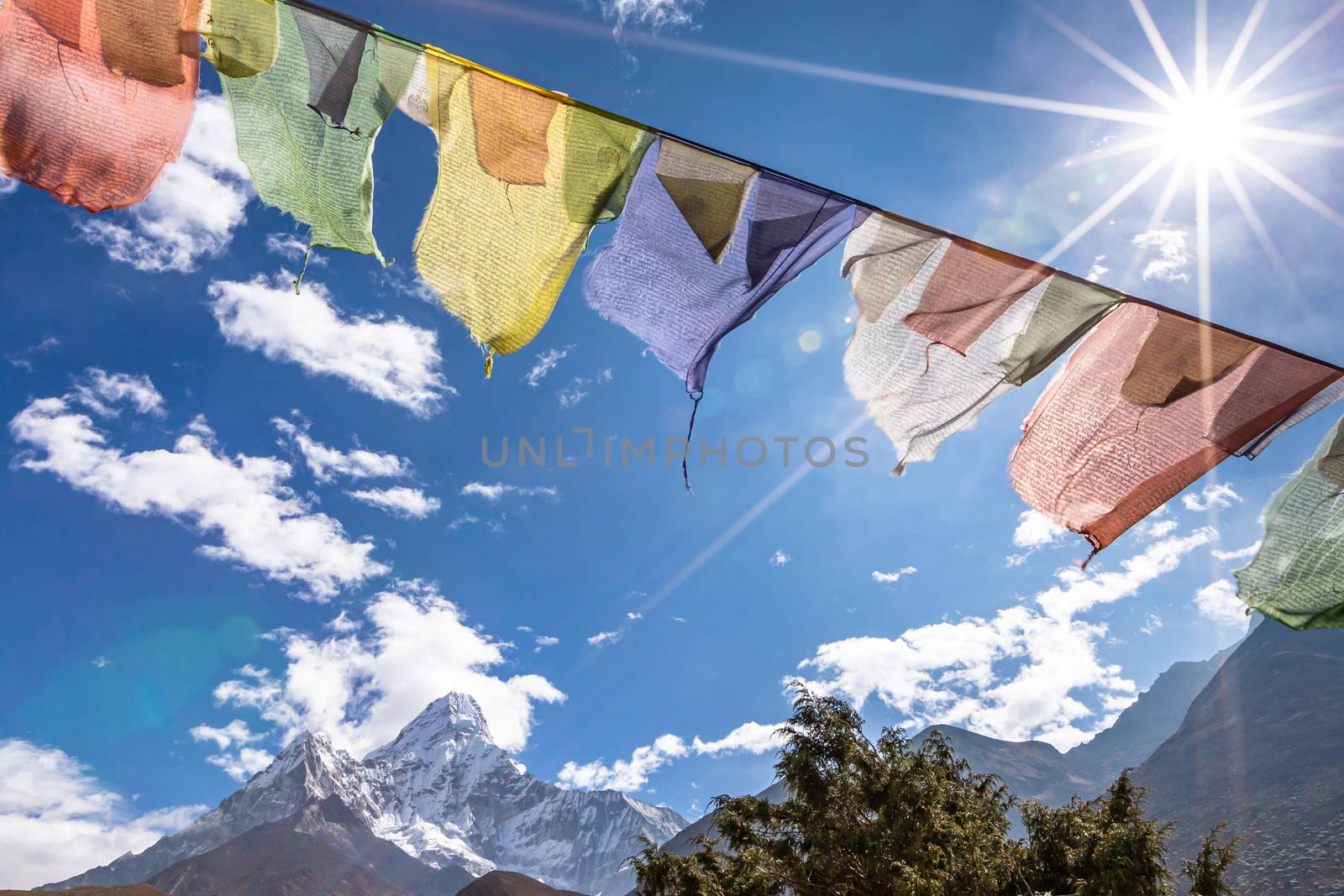 Ama Dablam Mountain. Trekking Everest Base Camp. Nepal. Asia.