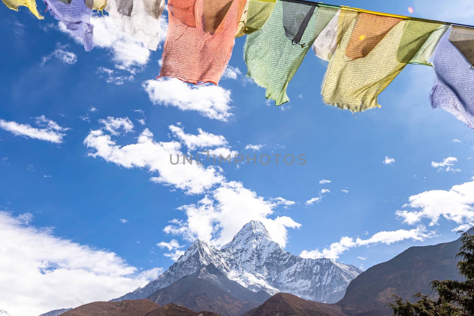 Ama Dablam Mountain. Trekking Everest Base Camp. Nepal. Asia.