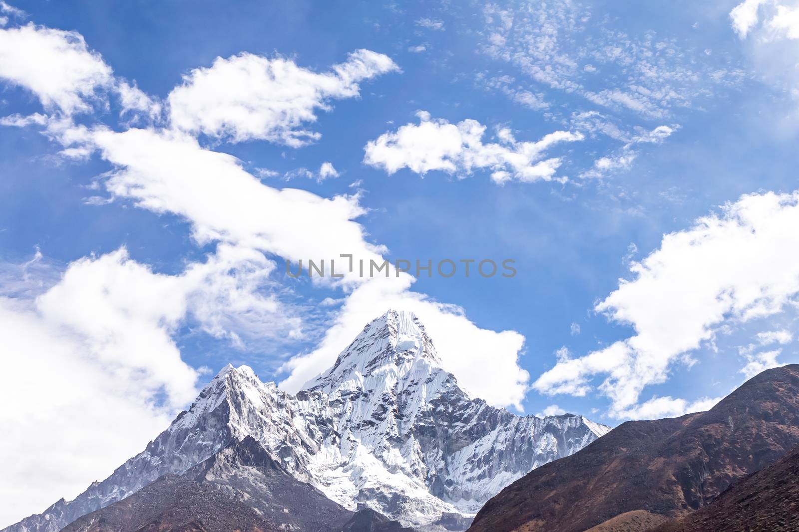 Ama Dablam Mountain. Trekking Everest Base Camp. Nepal. Asia.