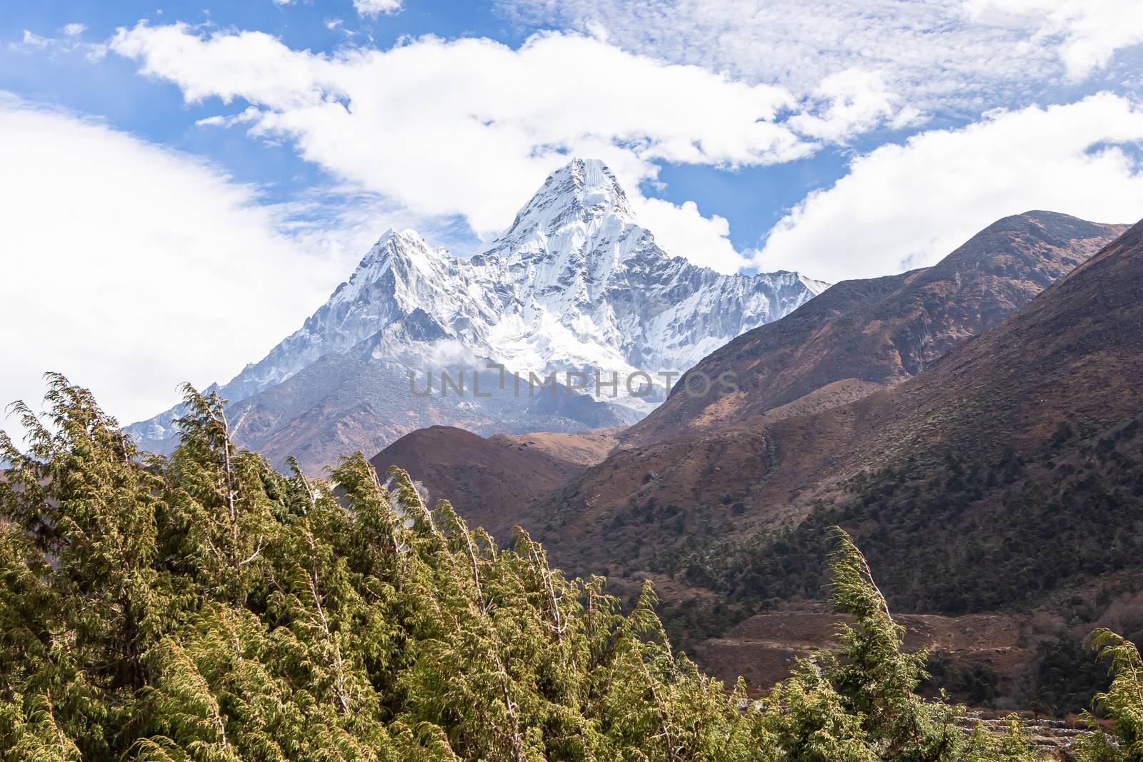 Ama Dablam Mountain. Trekking Everest Base Camp. Nepal. Asia.