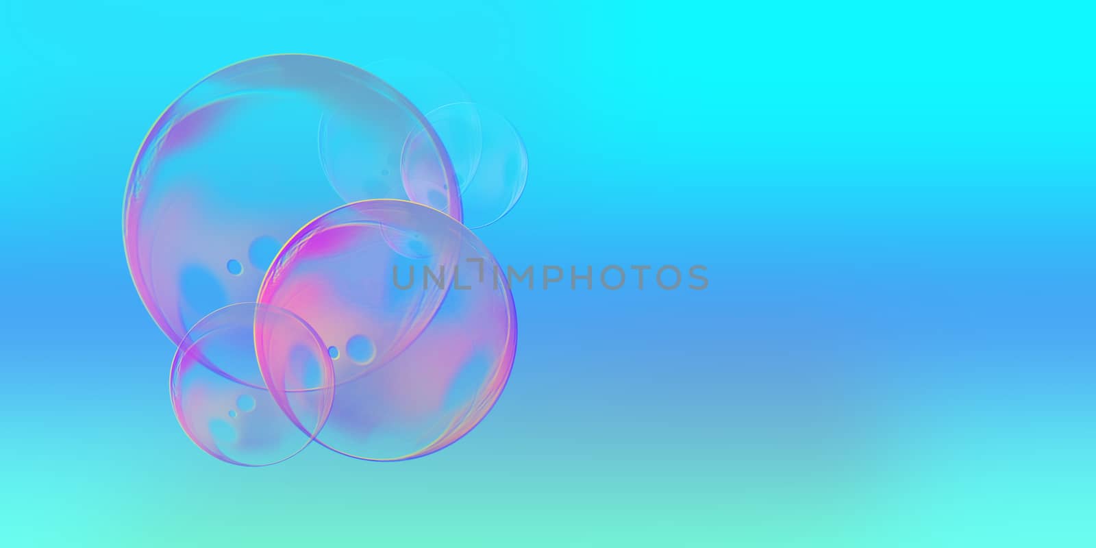 valentines bubbles floating in space, on blue background by PeterHofstetter