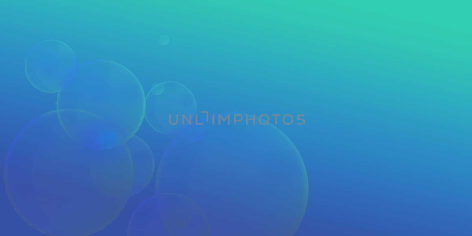 valentines bubbles floating in space, on blue background with copy space