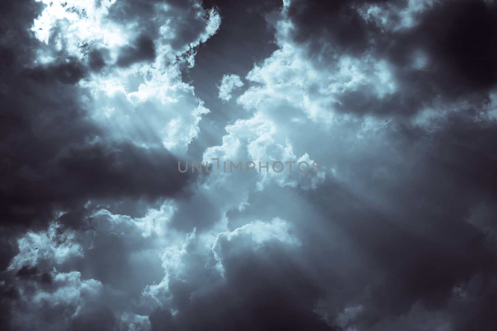 Dark dramatic sky and clouds. Background for death and sad conce by Fahroni