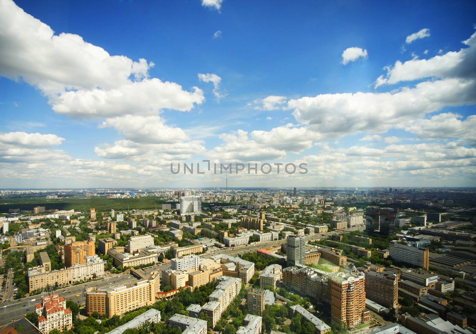 View of Moscow from the Triumph Palace building by friday