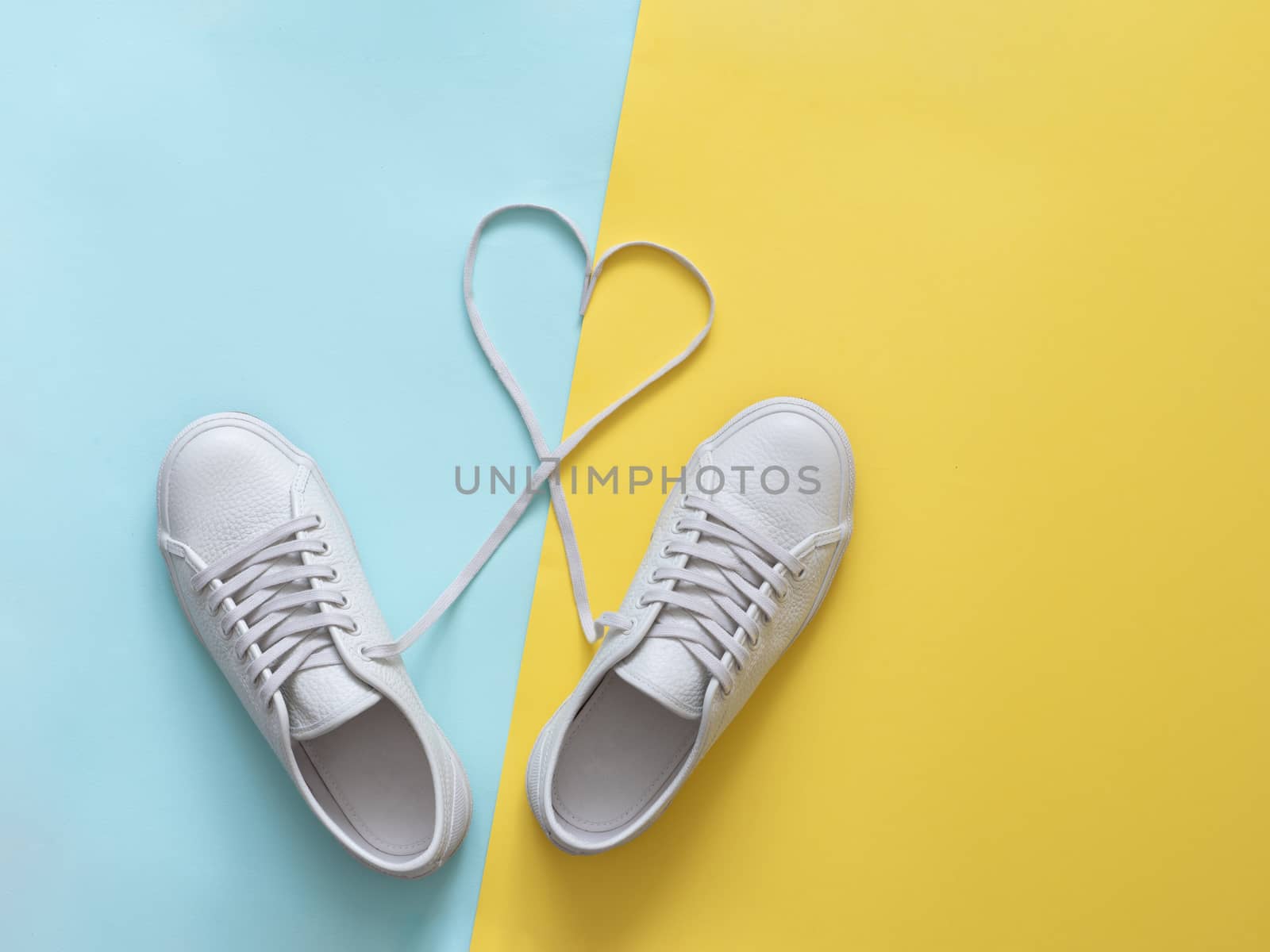 white sneakers with laces in heart shape by fascinadora