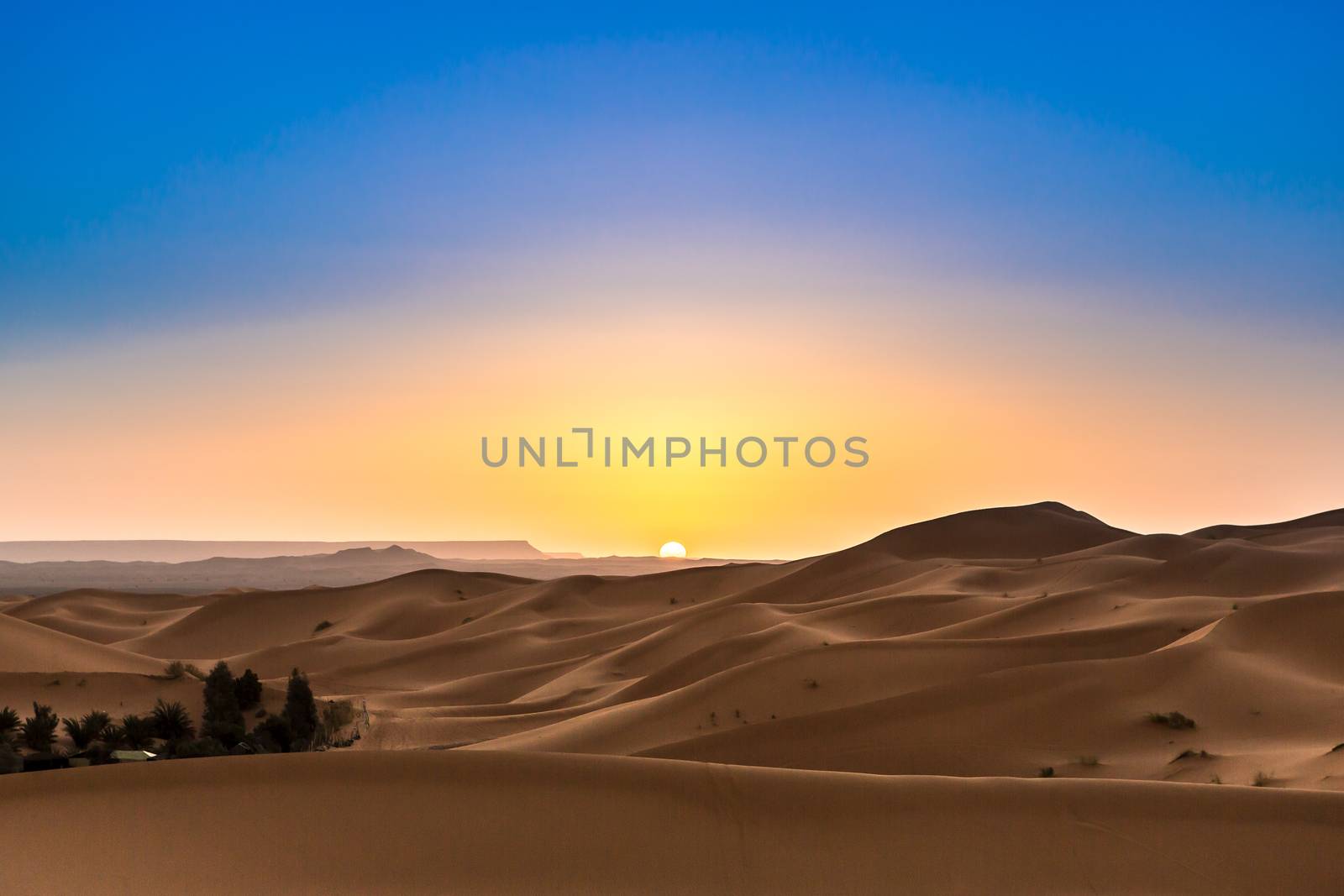 Merzouga in the Sahara Desert in Morocco