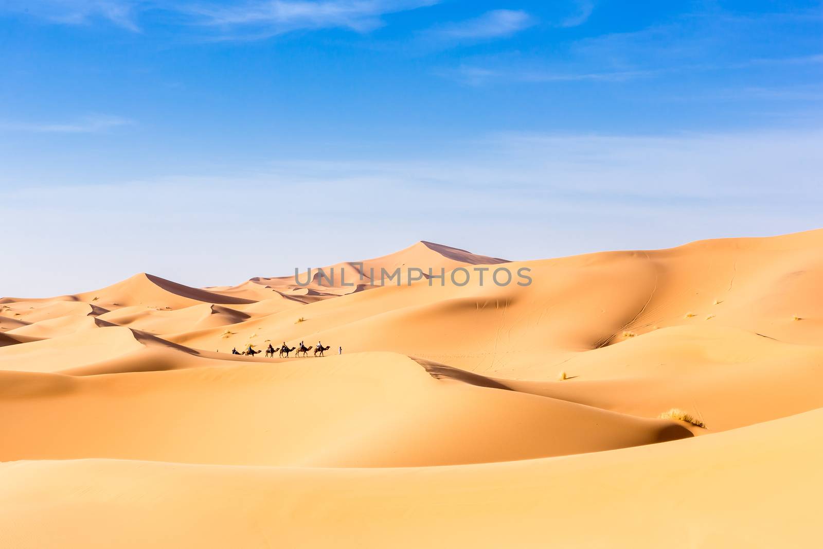 Merzouga in the Sahara Desert in Morocco