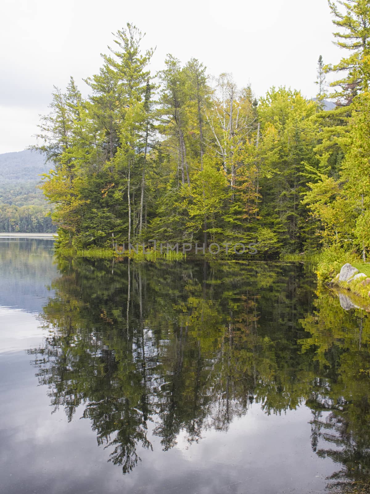 Chittenden Reservoir early fall reflection in Vermont