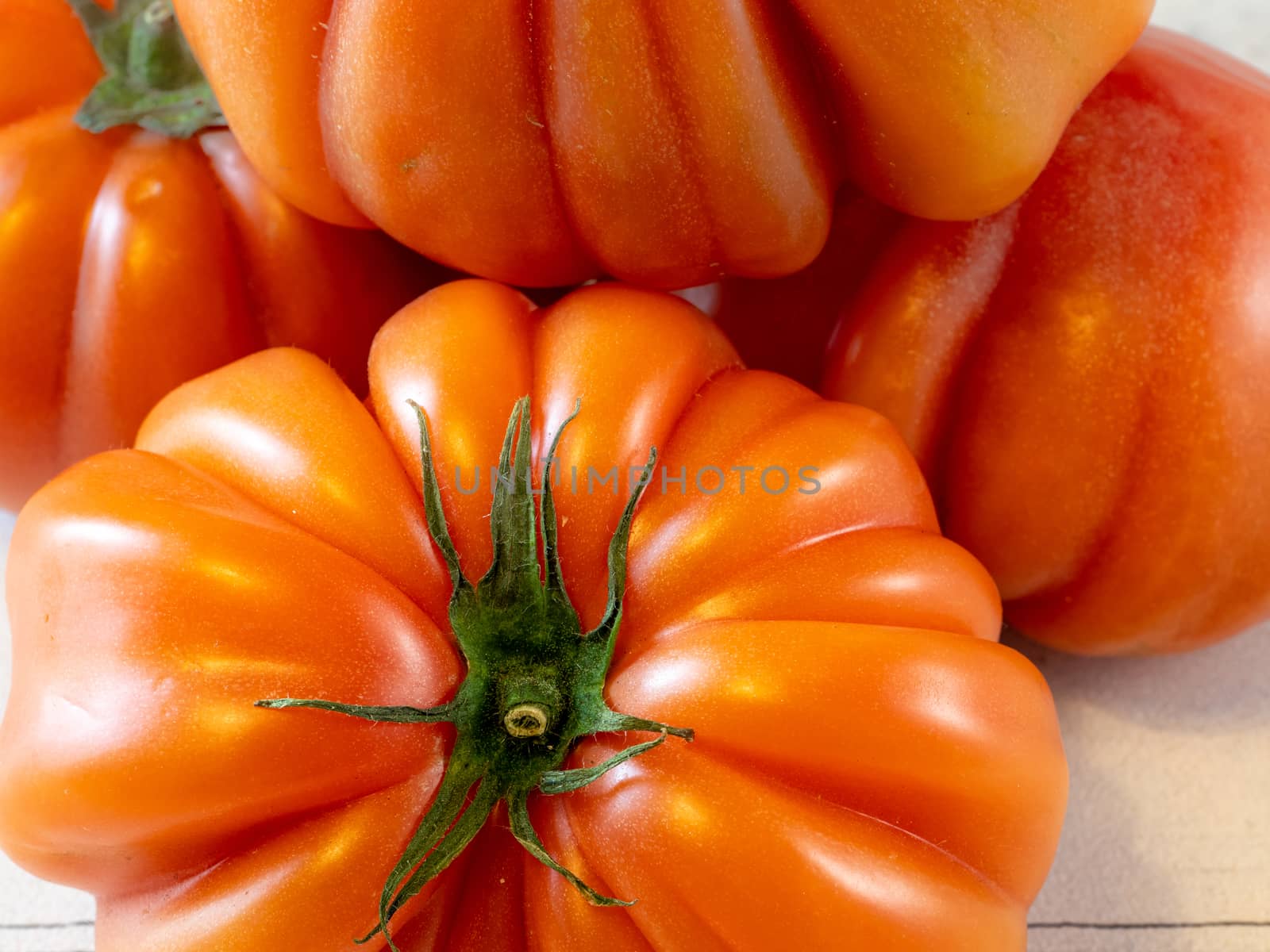 Tomato macro photography with light background
