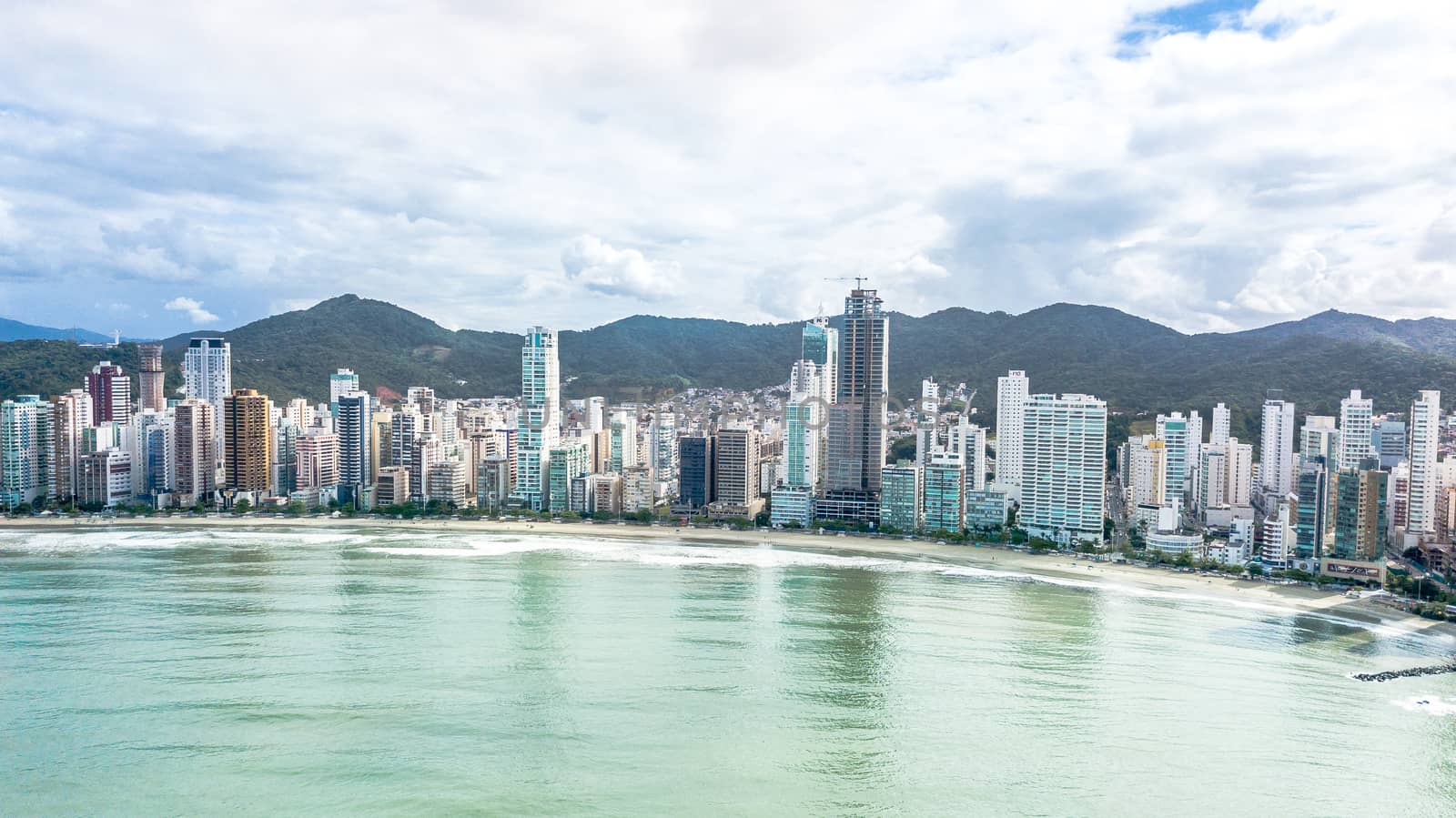 Balneario Camboriu, Santa Catarina, Brazil. Aerial view of the beach of love.