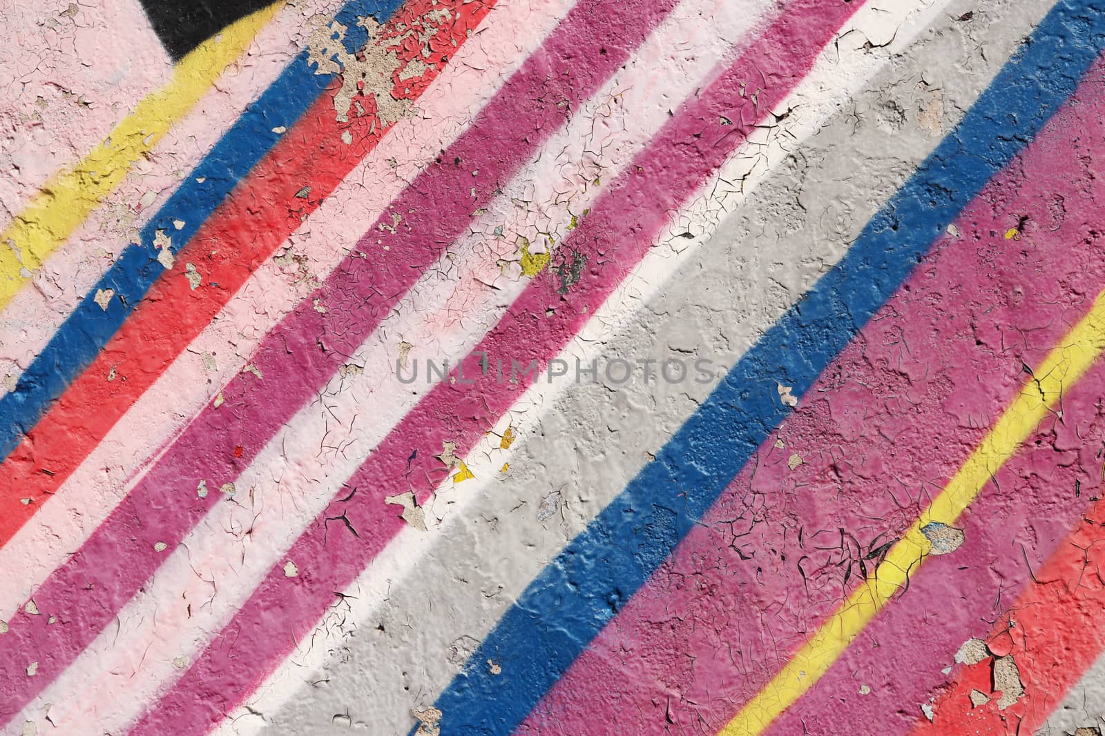 Old Weathered Graffiti Wall. Colorful Concrete Wall Fragment. Color Palette.