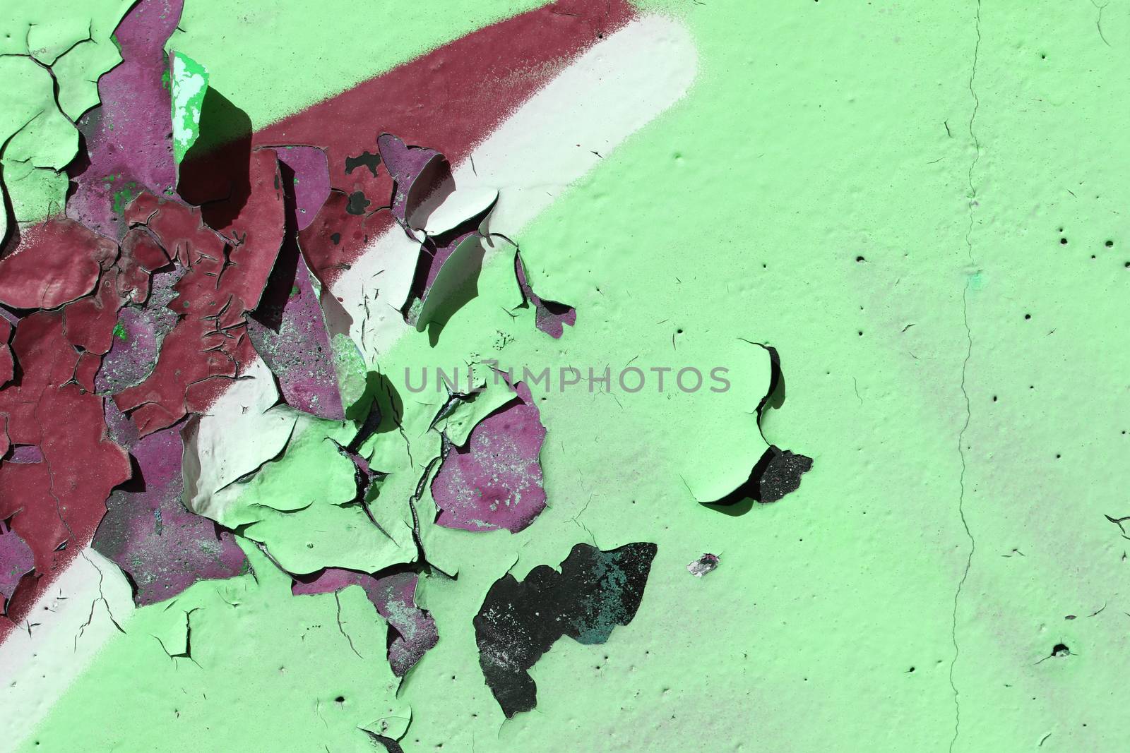 Old Weathered Graffiti Wall. Colorful Concrete Wall Fragment. Pistachio.