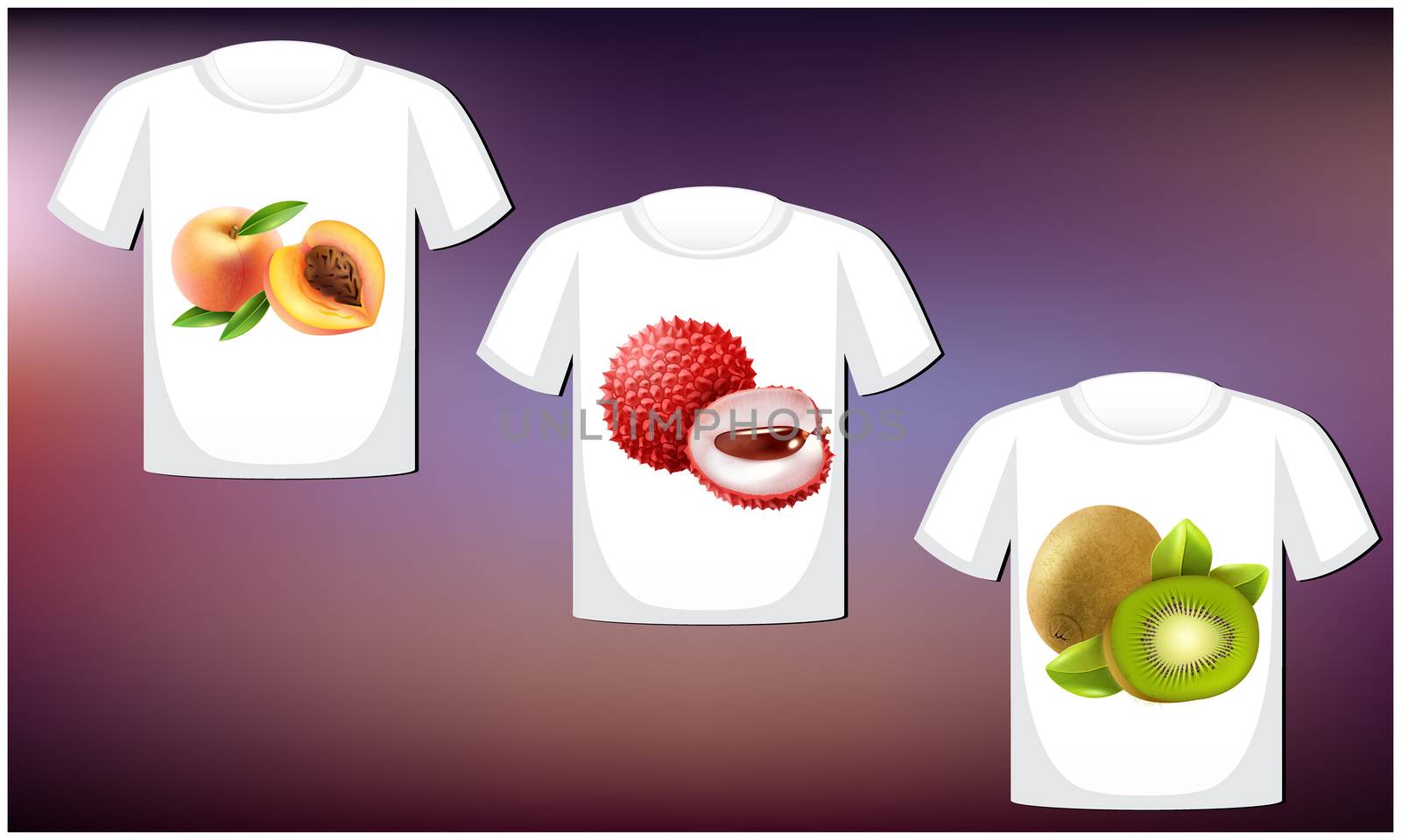 mock up illustration of male wear with fruit art on abstract background by aanavcreationsplus