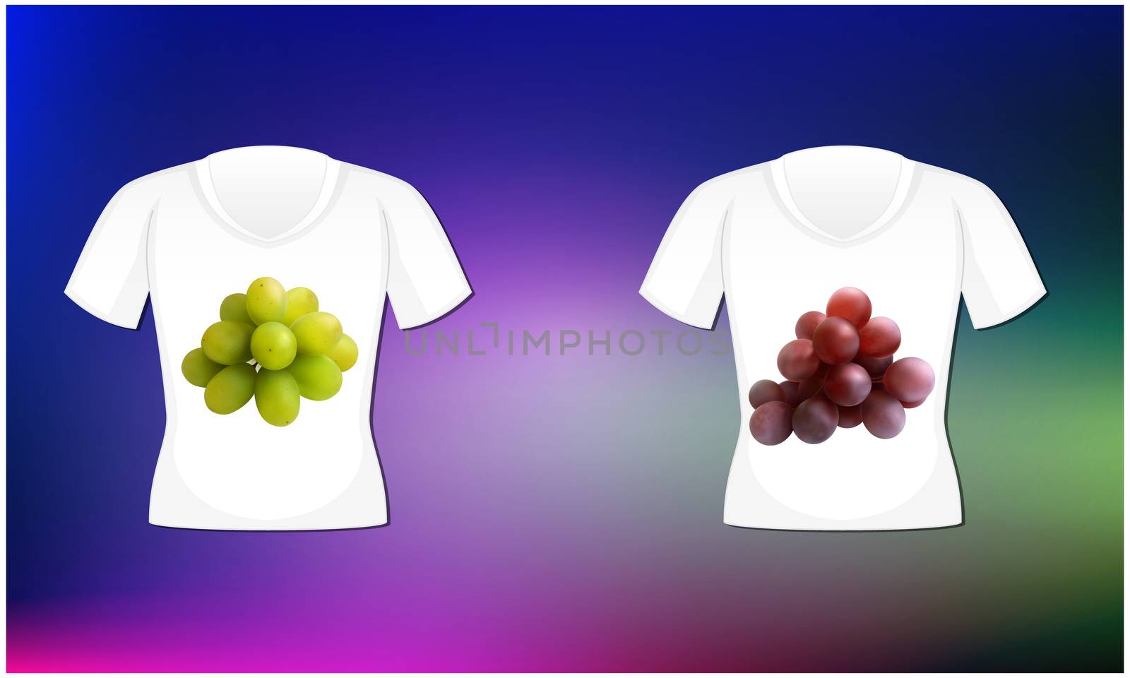 mock up illustration of couple wear with grapes art on abstract background by aanavcreationsplus