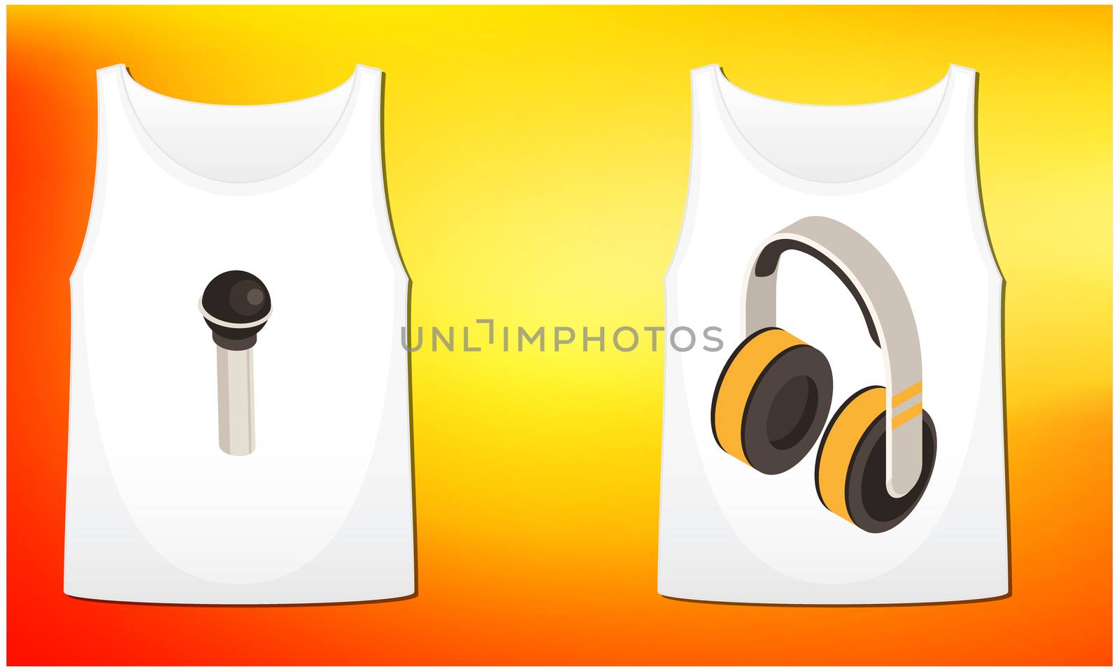 mock up illustration of couple inner wear with music art on abstract background