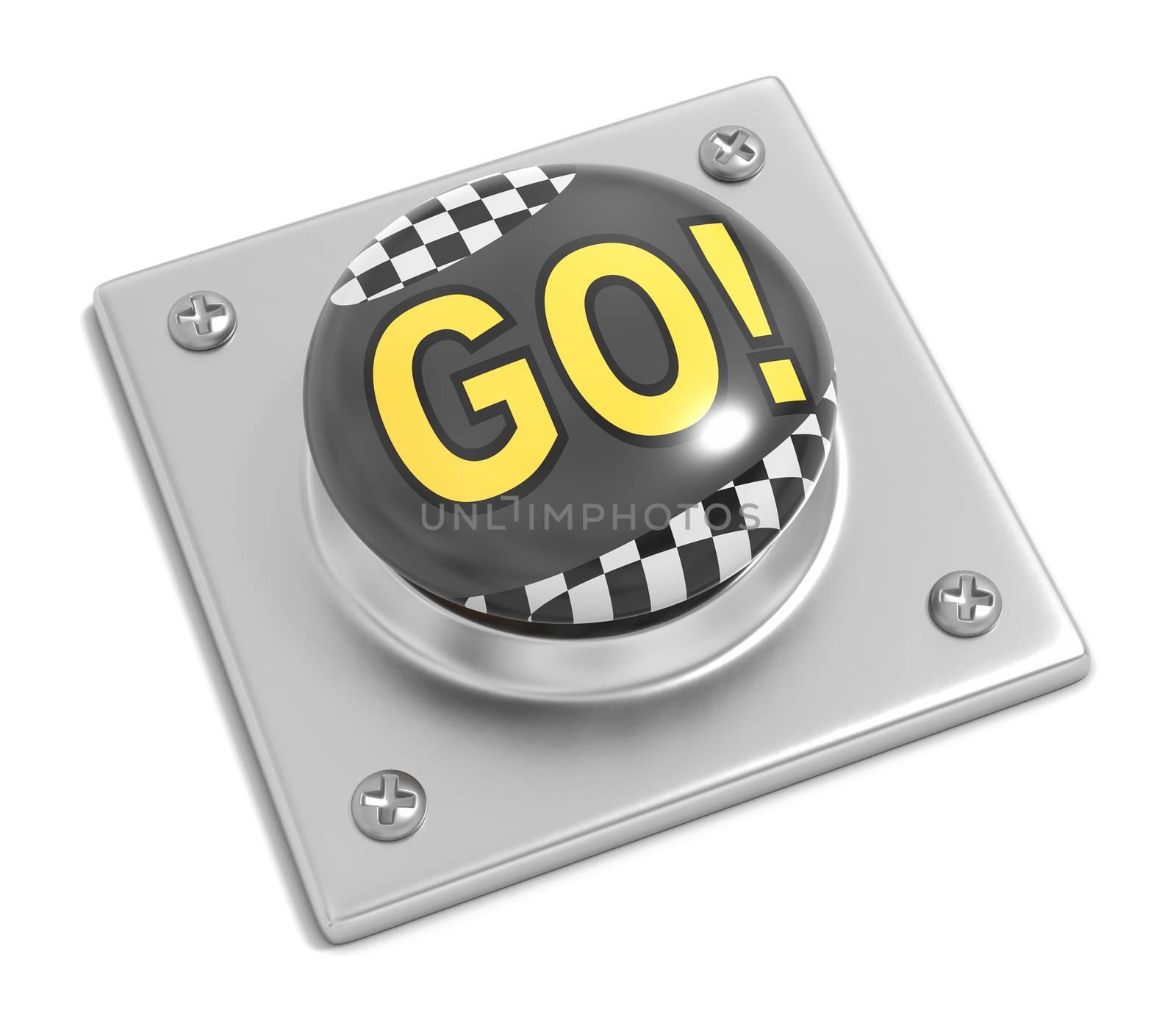 Racing Go Button on White by make