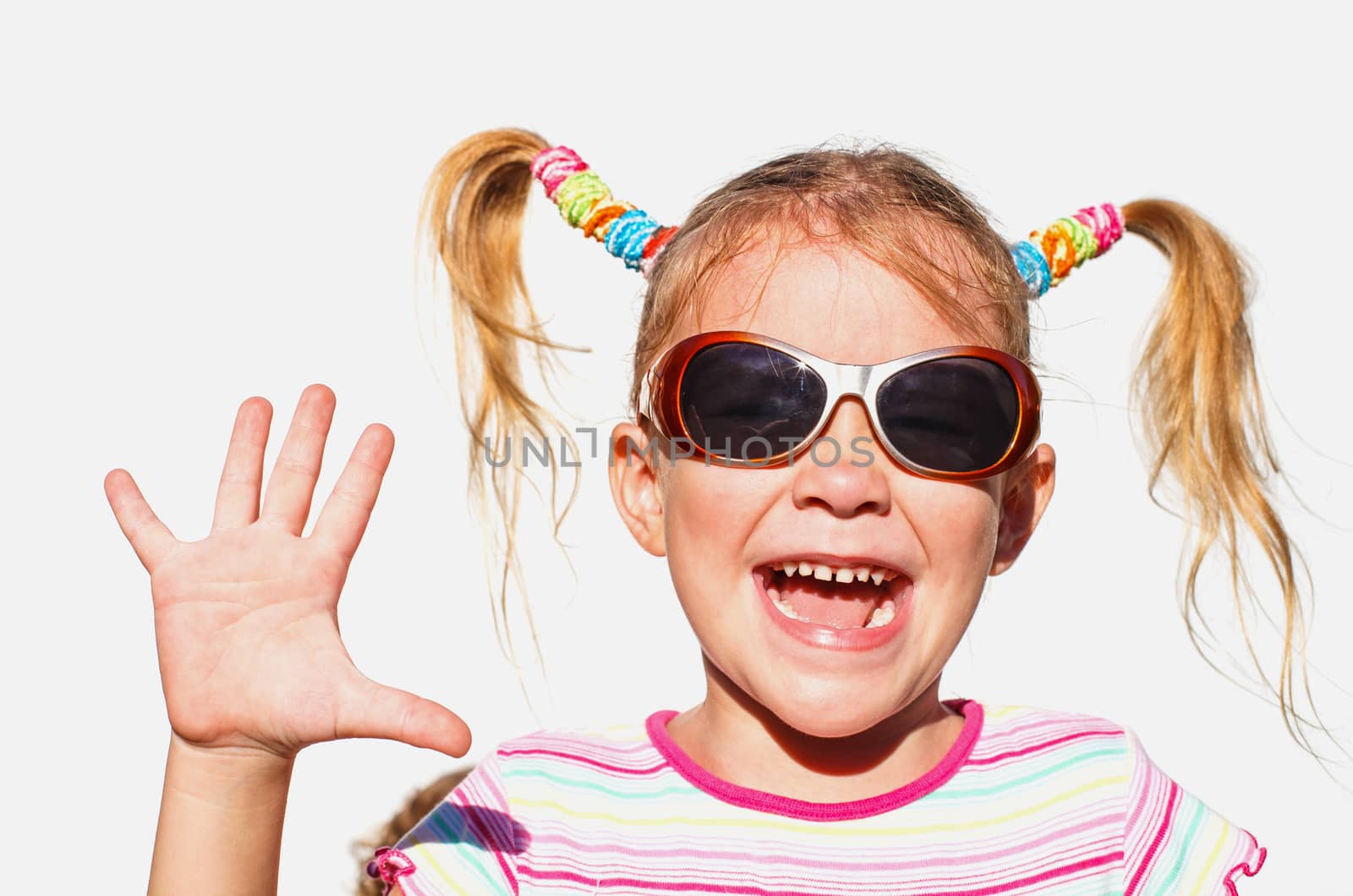 portrait of a little girl in sunglasses