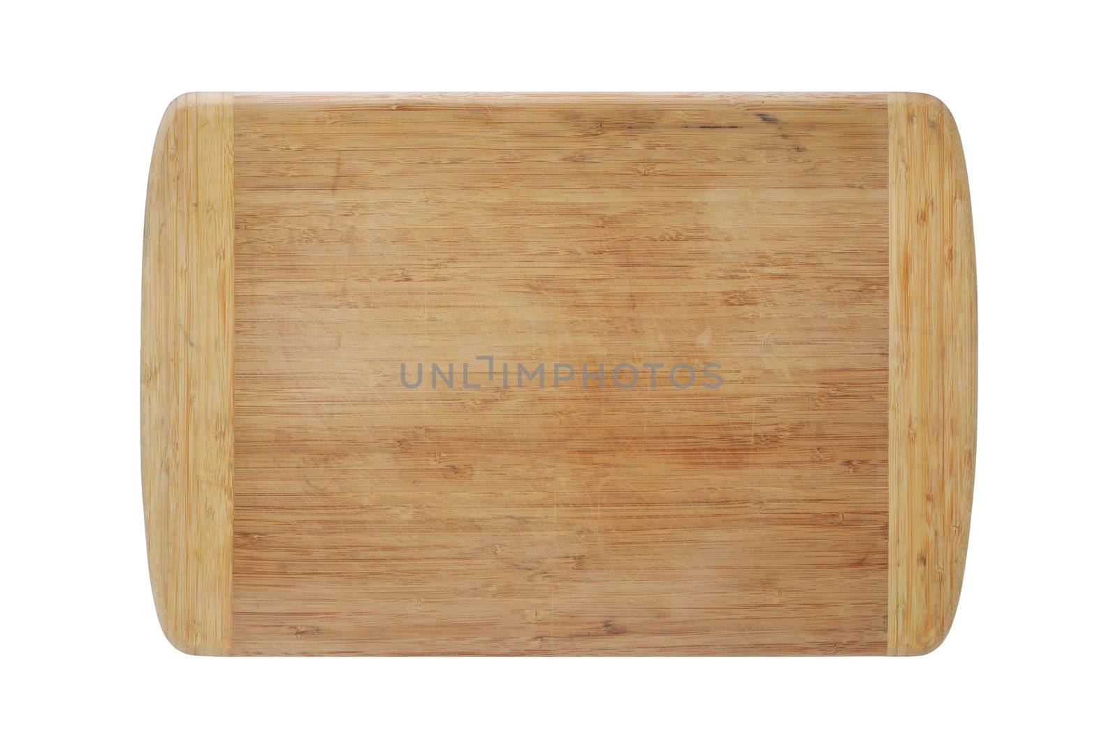 A wood chopping board isolated on white with clipping path