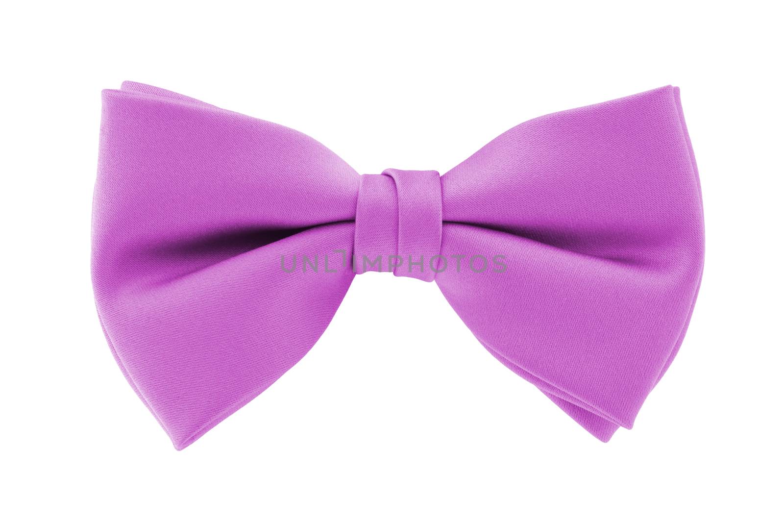 A pink bow tie isolated on white background with clipping path