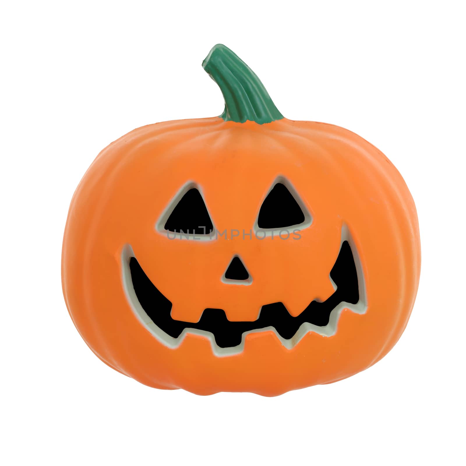 A Halloween pumpkin isolated on white with clipping path