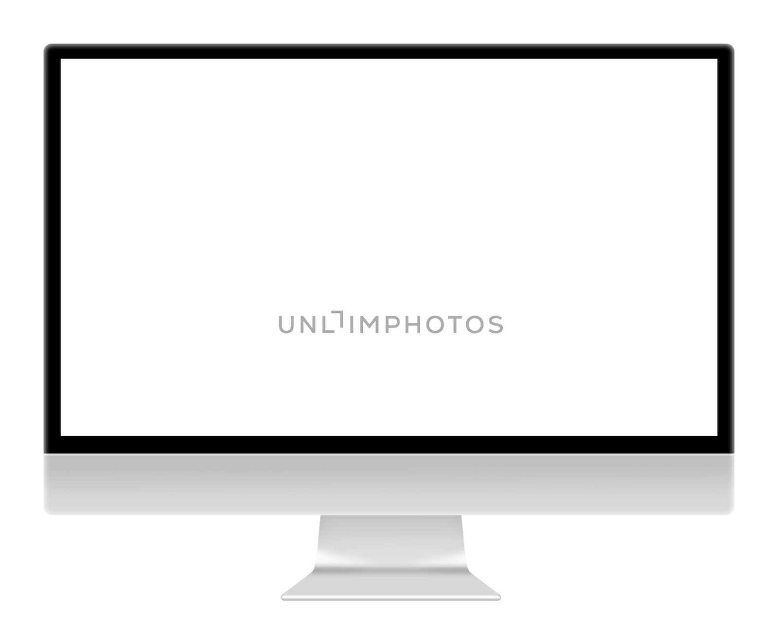 Computer monitor screen illustration isolated on white with clipping path
