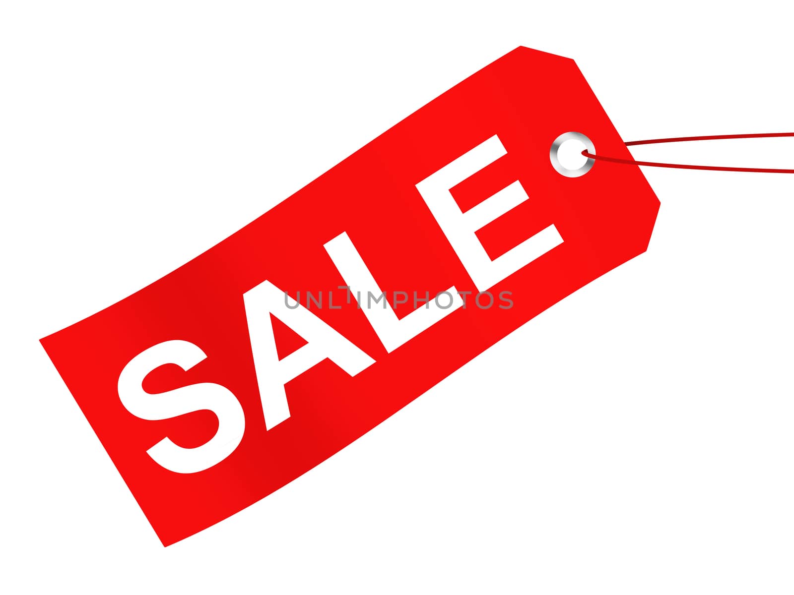 A red sale tag isolated on white with clipping path