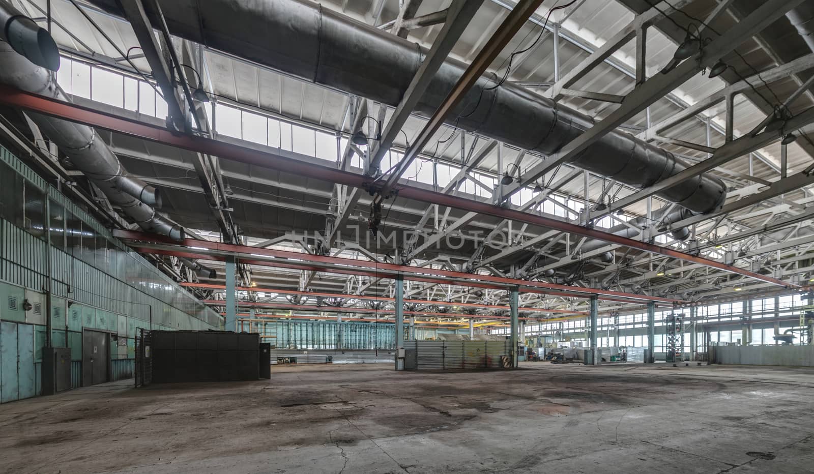 The interior of an empty production hall. by sveter