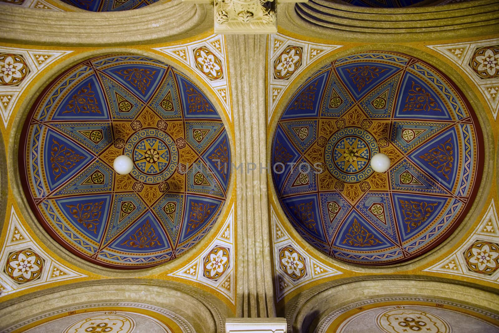 Entrance ceiling and ornamental details at Chernivtsi National University, unesco heritage site