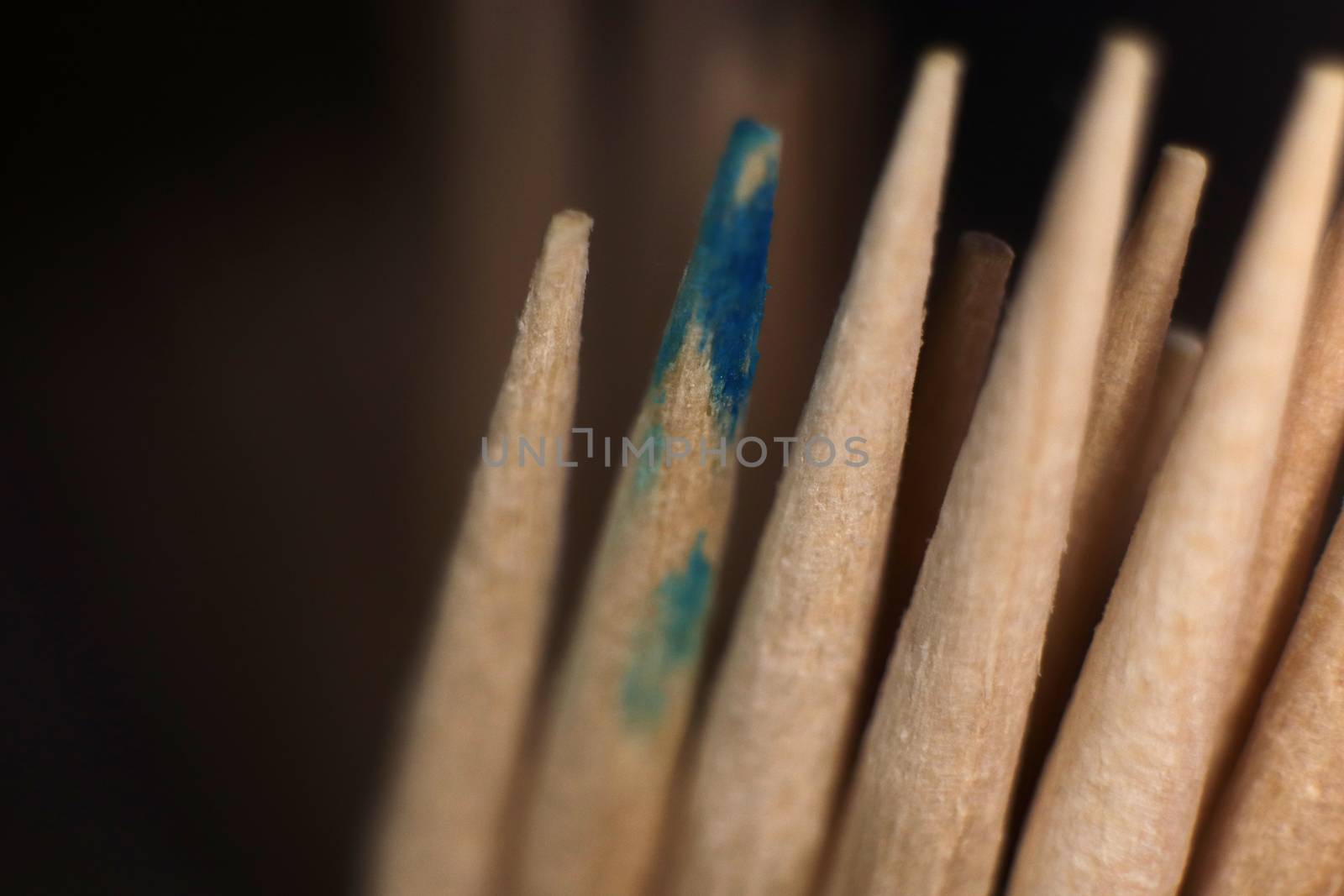 Toothpicks Row Background. Macro Closeup. Top view.