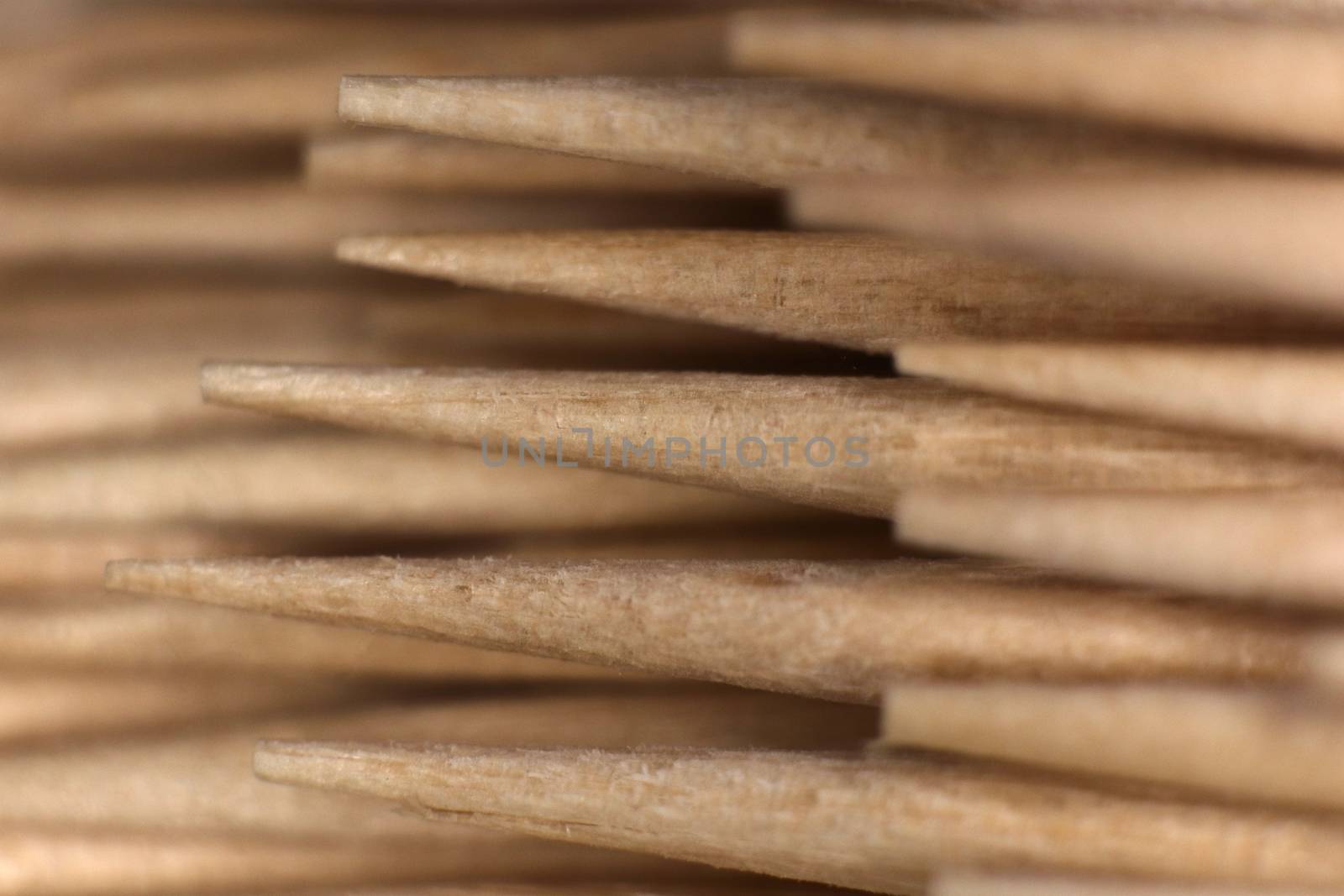 Toothpicks Stack Background. Macro Closeup. Top view.