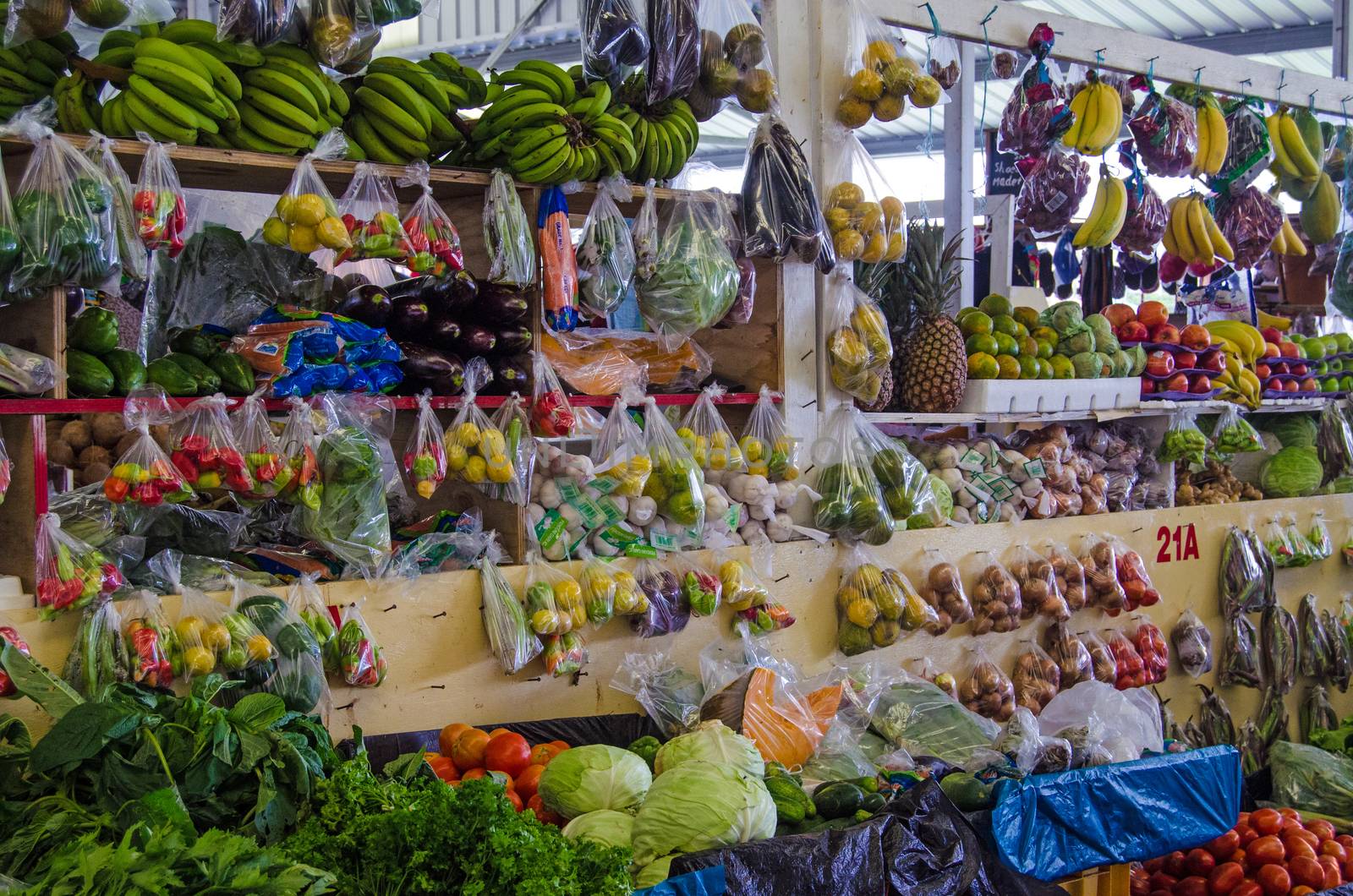 Fresh Food market, Scarborough, Tobago by BasPhoto