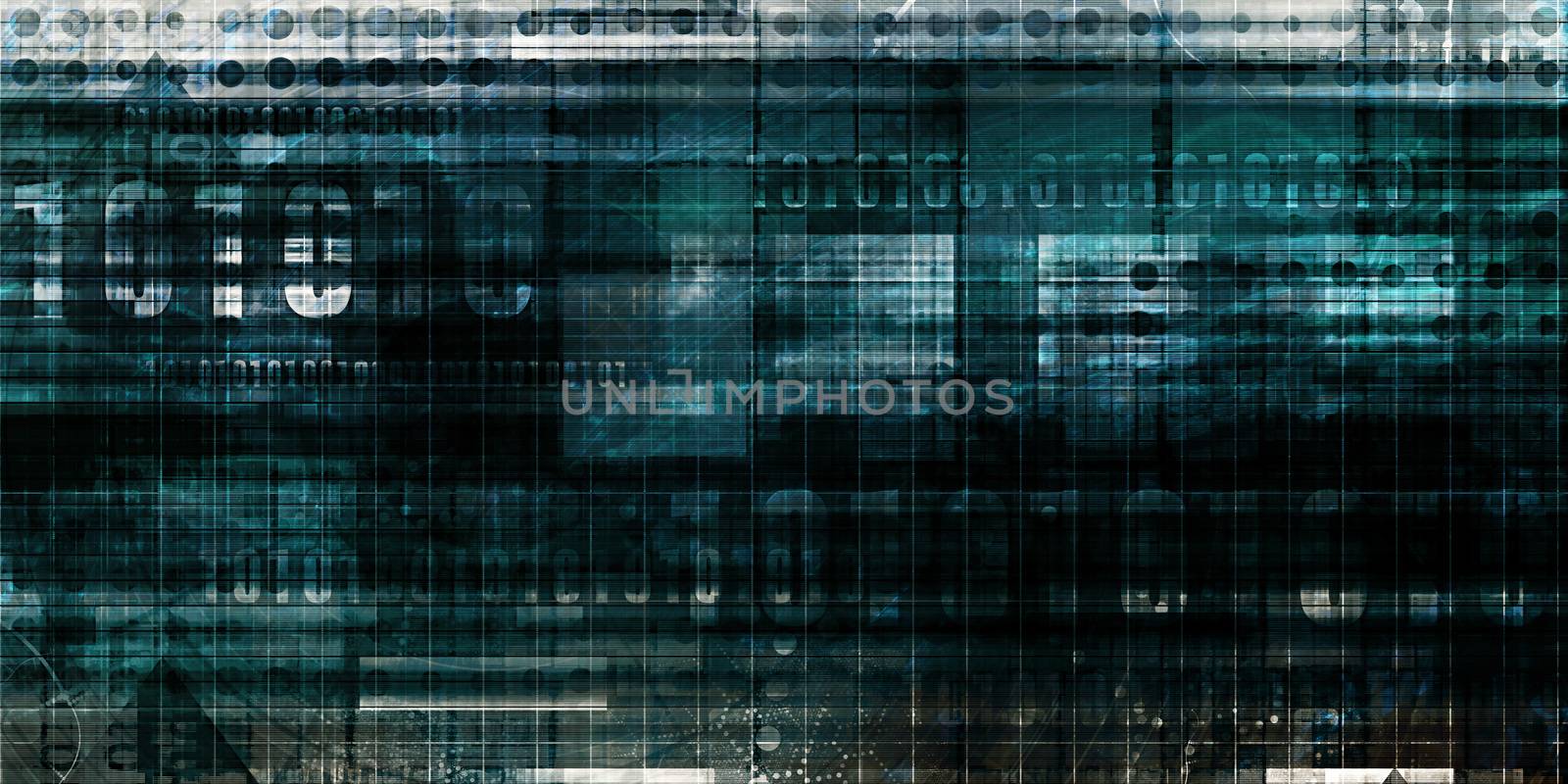Futuristic Background with Technology Abstract on White