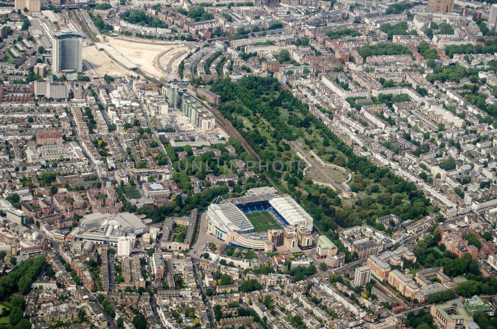 Stamford Bridge Stadium, Chelsea - Aerial View by BasPhoto