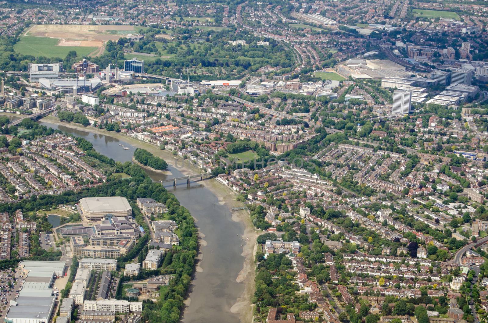 River Thames at Kew - aerial view by BasPhoto